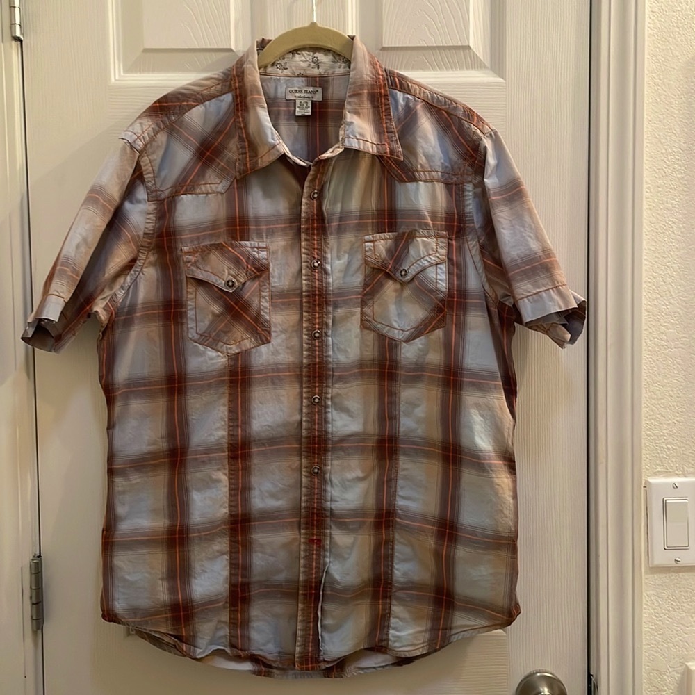 Guess Jeans men’s XL button down casual shirt Western Retro Y2K cowboy Guess